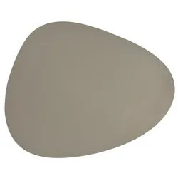 Exner 6er Set Platzset oval 40 x 33 x  0,2 cm : silbergrau Kunst-Leder