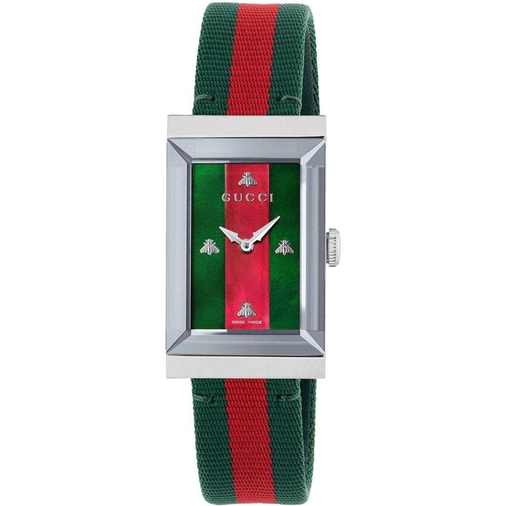 Gucci YA147404 G-Frame Mehrfarbige Damenarmbanduhr - Elegantes Design mit Schweizer Uhrwerk