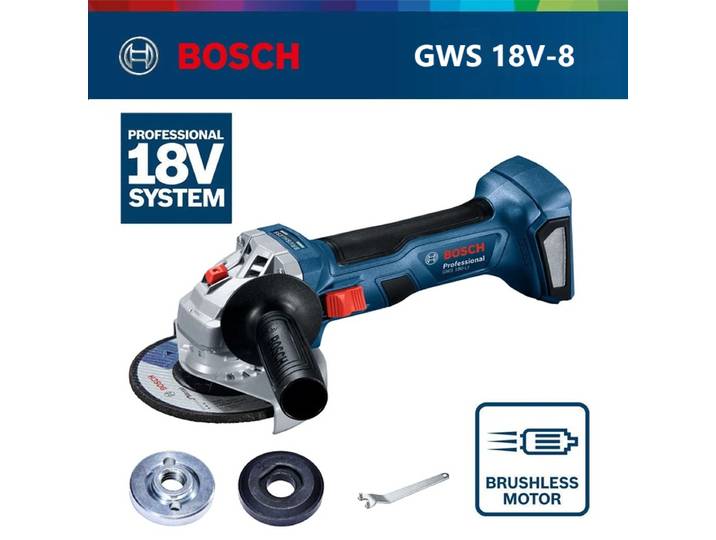 ‌ Meuleuse d'angle sans fil Bosch GWS 18V-8 18V Li-ion sans balais, outil électrique pour meulage, découpe et polissage