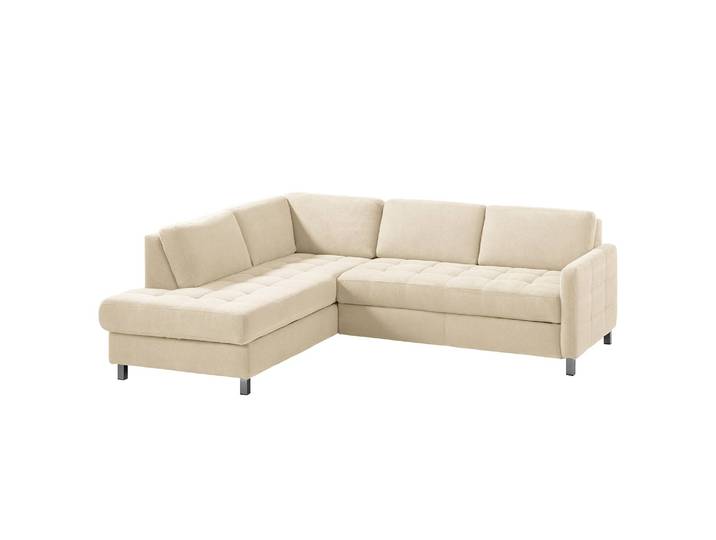 Ecksofa Tanete Webstoff Beige/Creme Webstoff 233 x 80 x 196cm Ottomane davorstehend links ohne Schlaffunktion Modern