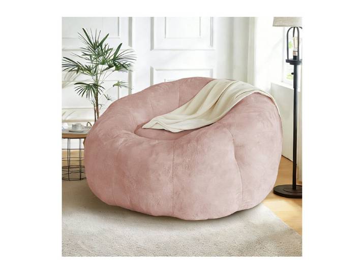 VUZINIC Sofa Rundes Kunstfell-Kissensofa, überdimensional, rutschfest, 1 Teile, hochdichte Schaumfüllung für Wohn- & Schlafzimmer
