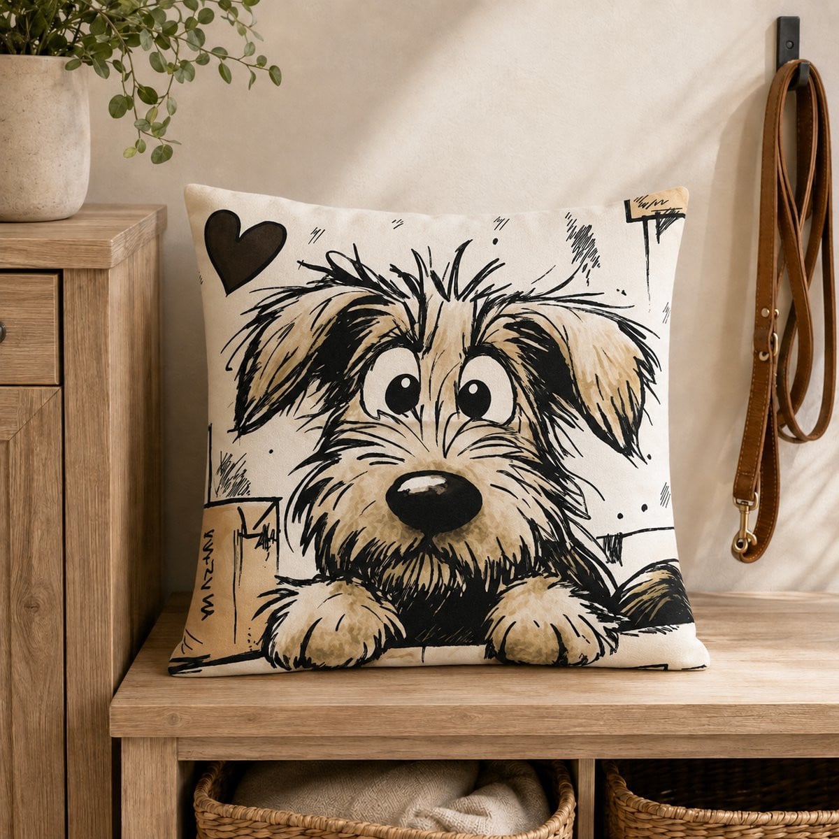 Scruffy Pals Collection Kussenhoes 40 x 40 cm