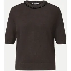 Pullover mit Schmuck-Detail Braun 42