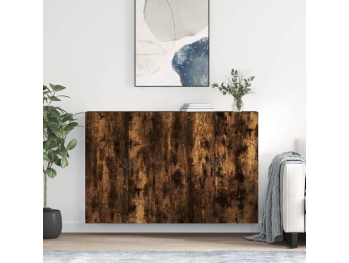 RJPLMFV Wandschränke, 2 Stück, rauchfarbene Eiche, Holz Platzsparendes hängendes Design, vielseitige Aufbewahrung, glatte Oberfläche, feuchtigkeitsbeständig