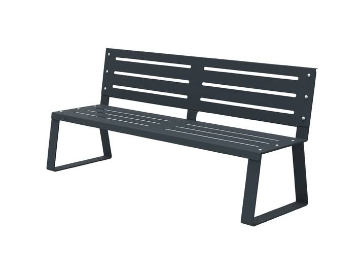Banc à fixer Ballade L.180 cm En métal Anthracite mat