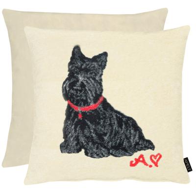 Dekokissen APELT "Timmy", schwarz-weiß (schwarz, weiß, gemustert), B:49cm L:49cm, Polyester, Dekokissen_Sitzkissen_Kissenhüllen