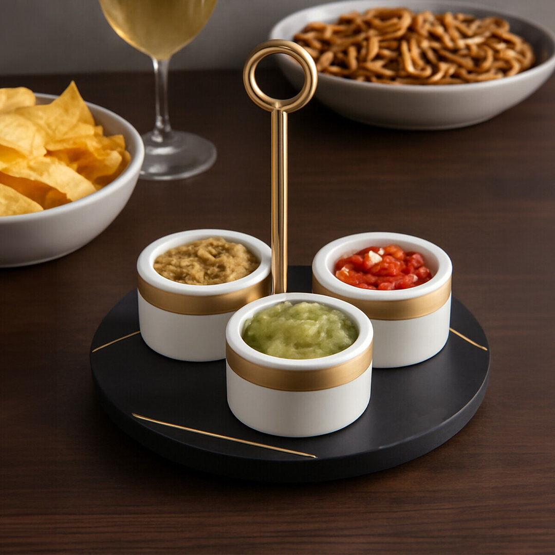 Fairmont Park Shelese Ceramic Condiment Set Black