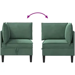 vidaXL, Sofa + Bettsofa, Sofa mit Stauraum Meergrün Samt (Ecksofa)