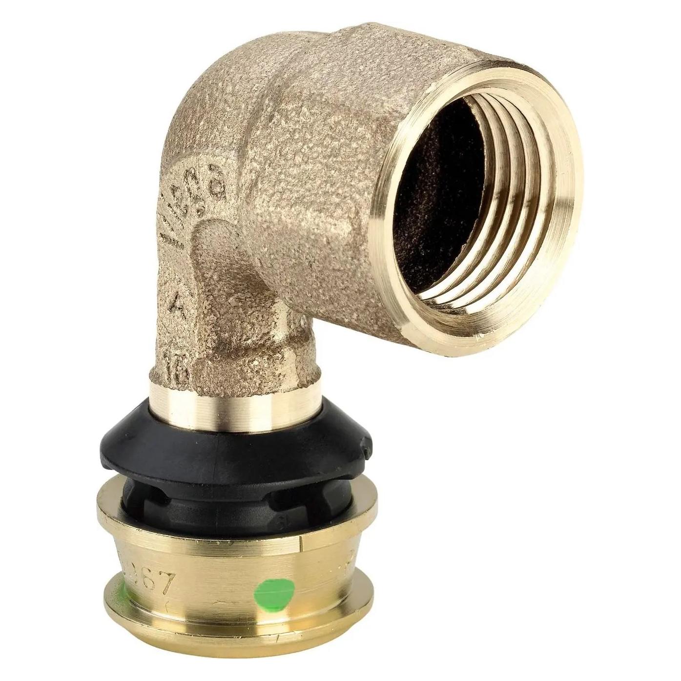 Viega Raxofix Übergangsbogen 90° 25 x 34" Muffe/Muffe Rotguss (646134)