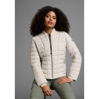 Steppjacke KANGAROOS, Damen, Gr. 46, beige, Obermaterial: 100% Polyester. Futter: 100% Polyester. Wattierung: 100% Polyester, unifarben, figurbetont hüftlang, Jacken Steppjacke, Übergangsjacke, figurbetonter Schnitt, hüftlange Passform