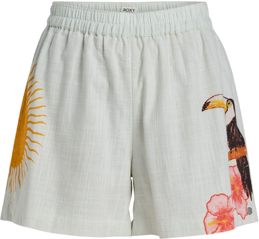 Bermudas ROXY "Atlas Sunburn Tones", Damen, Gr. XS, Normalgrößen, weiß, Obermaterial: 60% Baumwolle, 40% Viskose., Hosen Bermudas