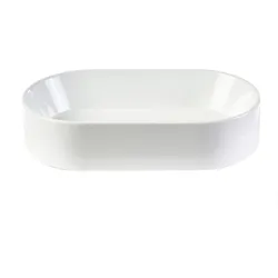 Ovale Waschbecken aus weißer Keramik L52.5 cm YARA