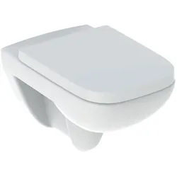 Geberit Renova Plan Set Wand-Tiefspül-WC mit WC-Sitz 500817001  spülrandlos, eckig, weiß