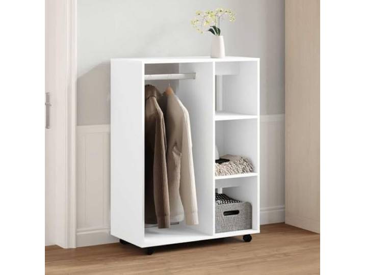 HKLGBVCR Kleiderschrank, weiß, 80 x 40 x 110 cm, Holz