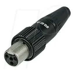 REAN T3FCT-B - TINY xlr Kabelbuchse, 3-pol, Schraubsicherung