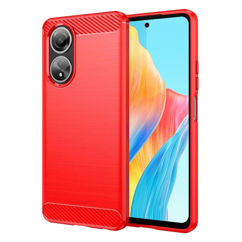 Cover-Discount OPPO A58 4G - Metall Carbon Look Hülle rot (Oppo A58 4G) (660157065B)