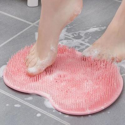 Uplifted Goods Silicone Suction Base Body And Foot Scrubber Pad pink