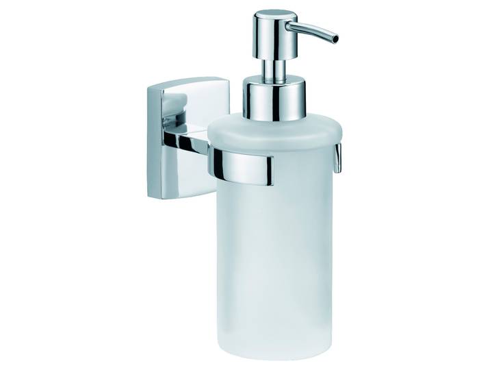 Seifenspender TESA 1x tesa klaam Design-Seifenspender , chrome, B:90cm L:9cm T:24cm, Dosierspender, Seifenspender, chrom-weiß 12,5 cm : 7 cm : 17 cm