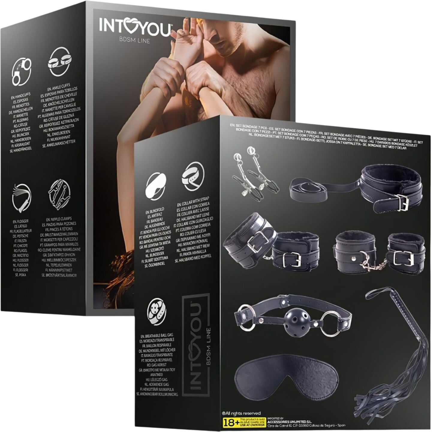 INTOYOU - Beginner BDSM Set - 7 Pieces (Black)