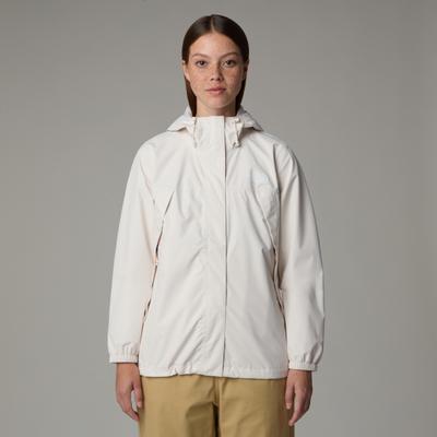 Regenjacke THE NORTH FACE "W ANTORA RAIN JACKET", Damen, Gr. L, weiß (weiß dune), Obermaterial: 100% Polyester. Futter: 100% Polyester, Jacken Regenjacke, sportlich, aus Polyester, wasserdicht, winddicht, atmungsaktiv, Topseller