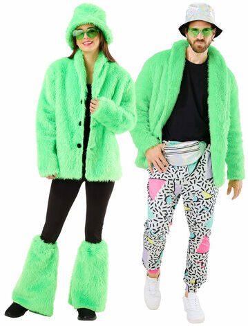 Plüschjacke, neongrün