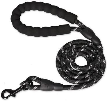 Inspired Living ComfortGrip Strong Dog Leash With Padded Soft Handle black 1cm 1.5m