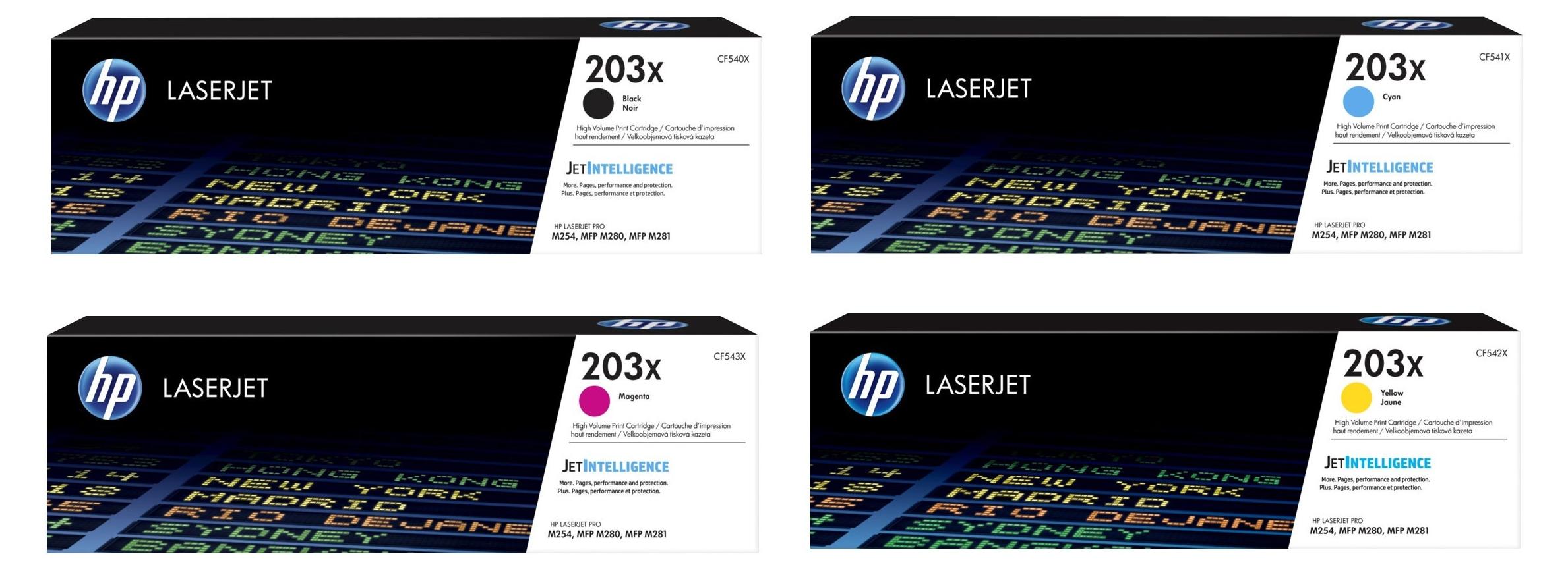 Tonerkartuschen Original HP 203X (CF540X, CF541X, CF542X, CF543X) Set