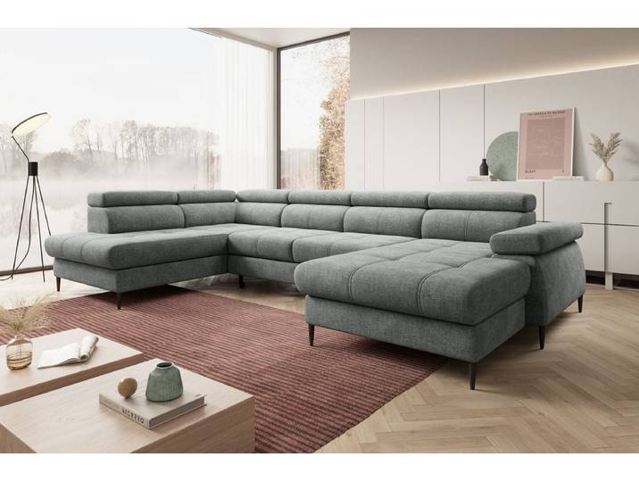 Designer Sofa Cordoba III mit Schlaf- und Klappfunktion - Rechts - Chenille - Luxusbetten24