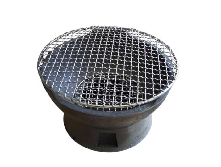 Kochherd aus Ton und Holzkohle mit Grillrost Tragbarer Outdoor-Holzkohlegrill für Tee und Gebäck – Ideal für Picknicks und Partys(B)