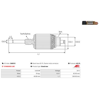 AS-PL Anker, Starter sa0010 82,90mm