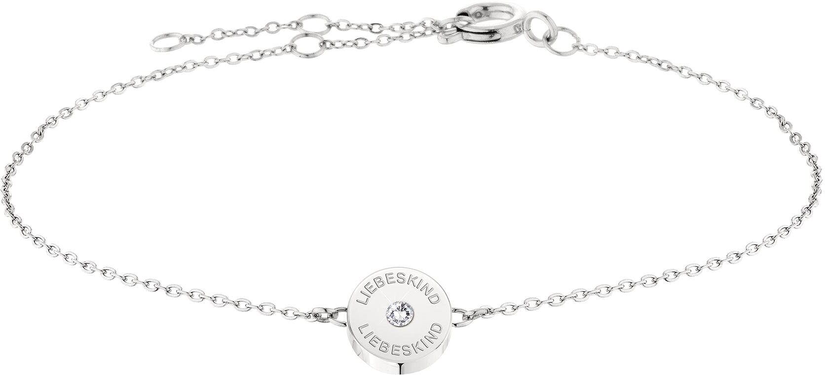 Armband LIEBESKIND BERLIN, silber (edelstahlfarben, kristallweiß, kristallweiß), Armbänder, Damen, 20cm, Edelstahl, glitzernd, glänzend, Armband, mit Zirkonia (synth.)