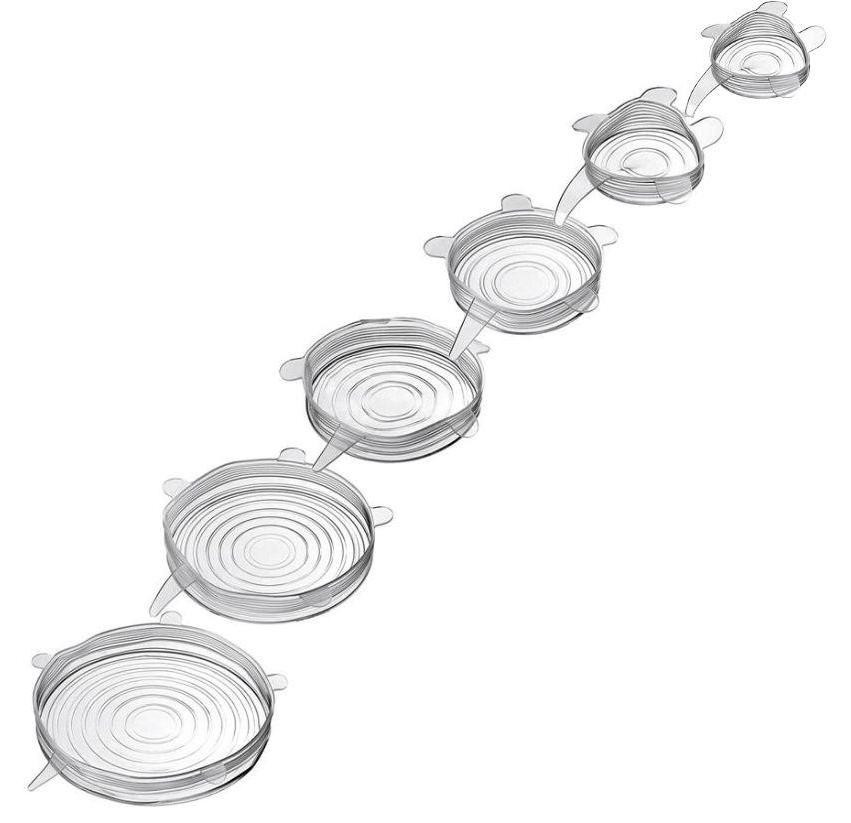 Westmark Frischhaltedeckel-Set Silikon Round, 6 stuks, transparant