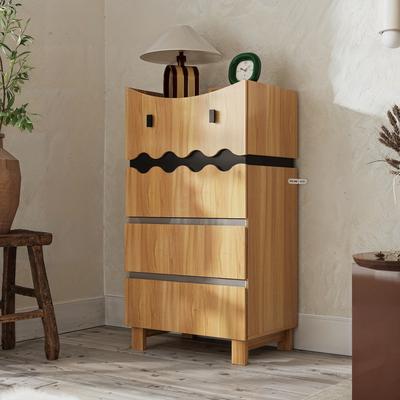 Timechee Decorative Storage Dresser with Unique Face-Inspired Design, Wooden Drawer Cabinet End Table Side Table