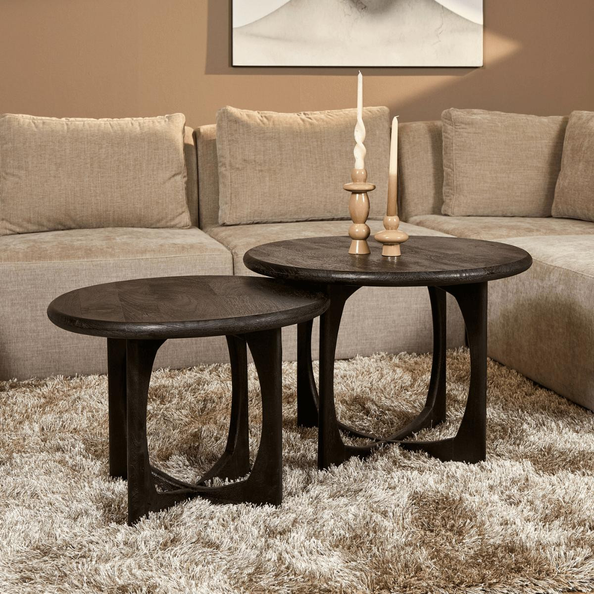 StarFurn Salontafel Milou Zwart Ø70cm