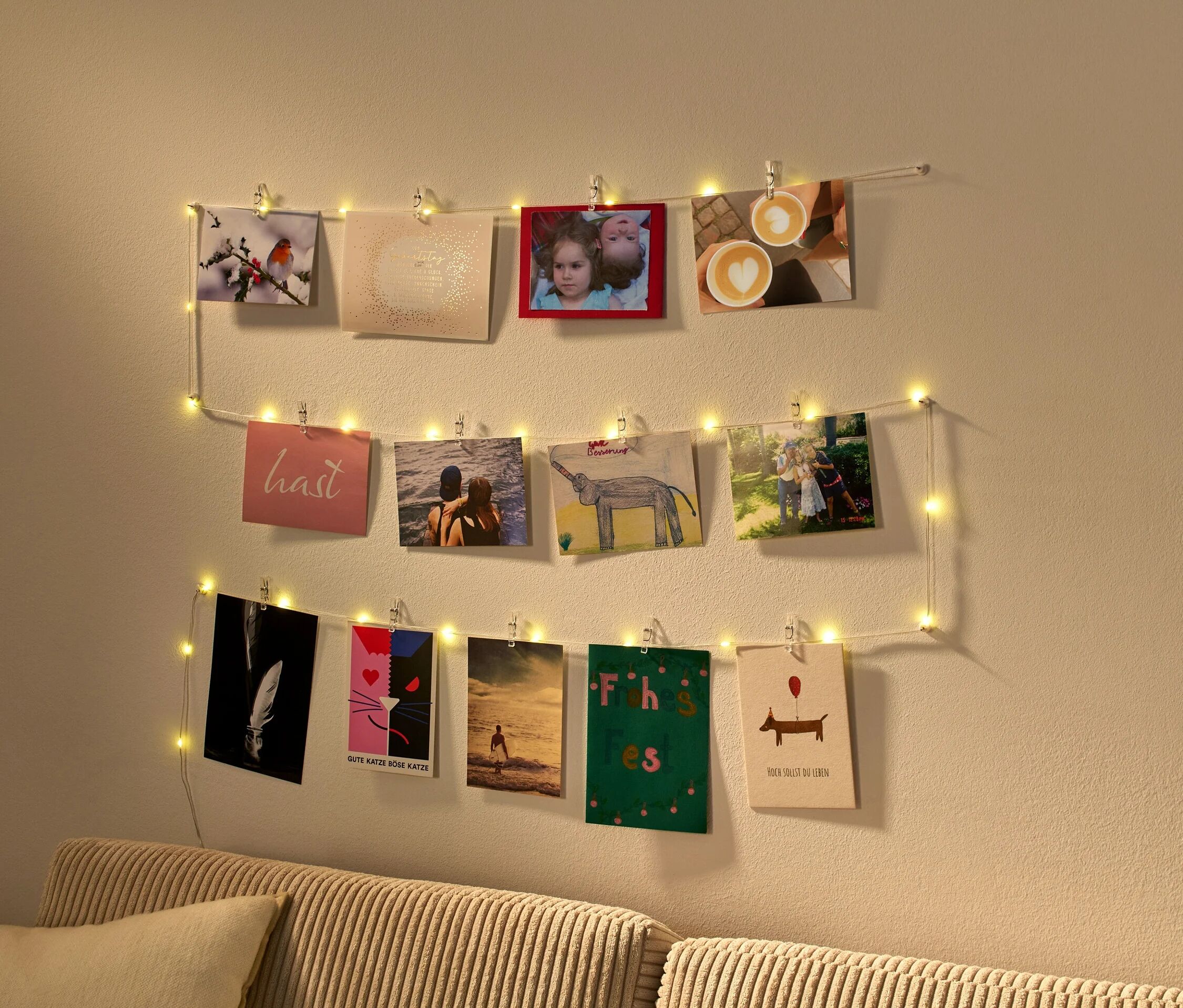 Tchibo - LED-Lichterkette mit Klammern - transparent