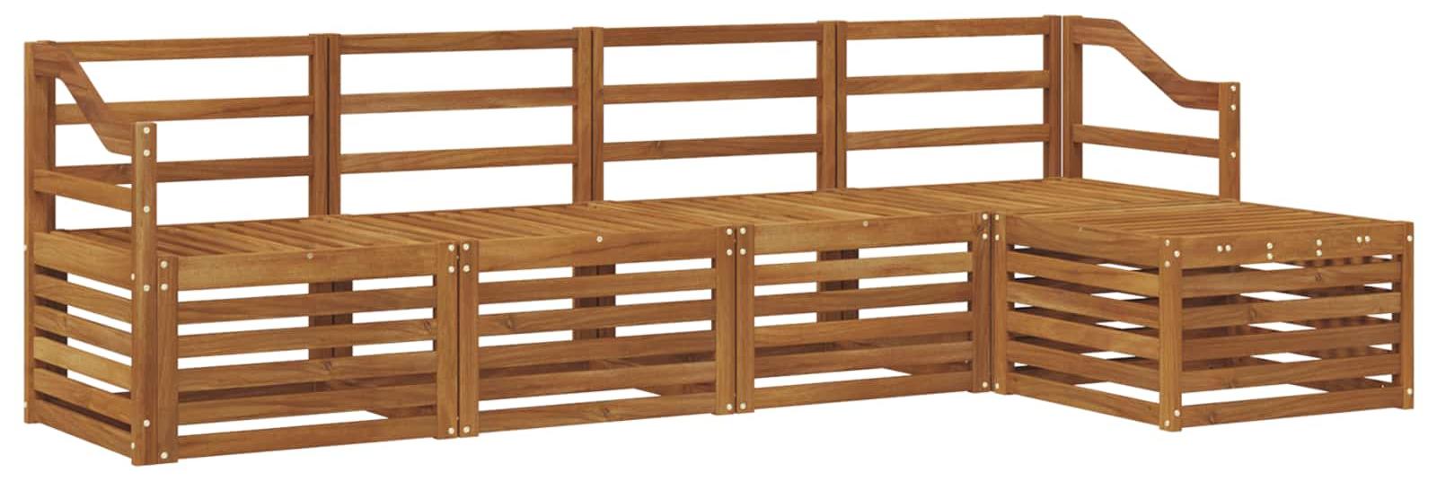 Outdoor-Sofagarnitur 5 pcs Natur