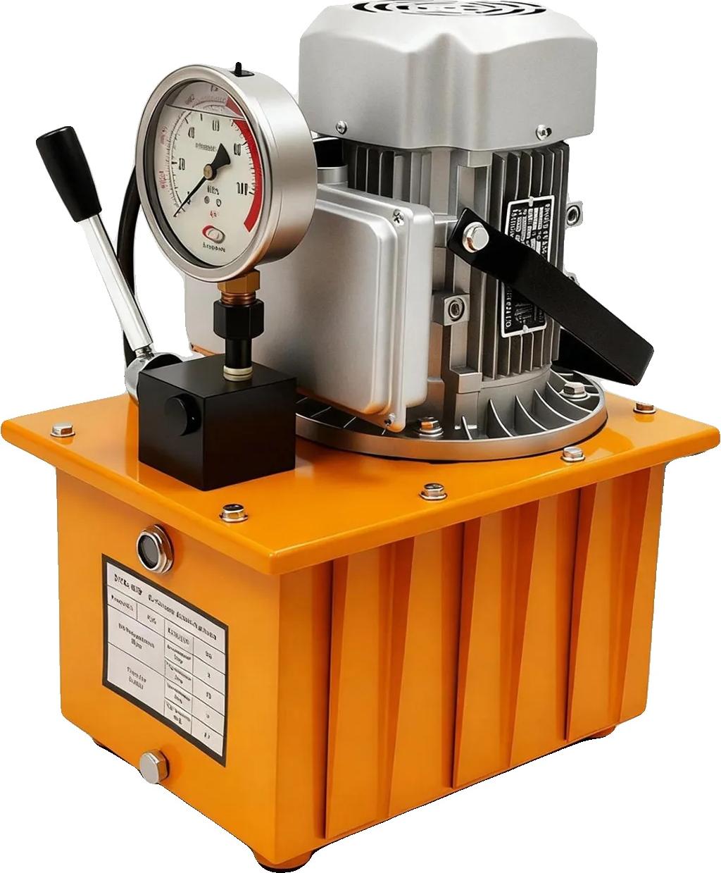 Elektrische Hydraulikpumpe, Hochdruckbetrieb, Robuste Stahlkonstruktion, Orange