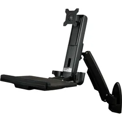StarTech Wandmontage Sitz-/ Steh Workstation - 1 Monitor bis zu 60,96cm 24Zoll - VESA - Höhenverstellbarer... (Wand, 24", 8 kg), Monitor Halterung, Schwarz