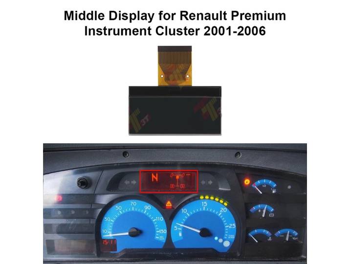 Écran LCD de tableau de bord pour groupe d'instruments Renault Premium Magnum Midlum Ares Kerax Iliade