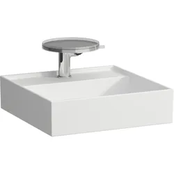 Laufen Aufsatzhandwaschbecken Kartell by Laufen, 460x460 mm, weiß matt, 3-Hahnloch, geschliffene Unterseite, wandhängend