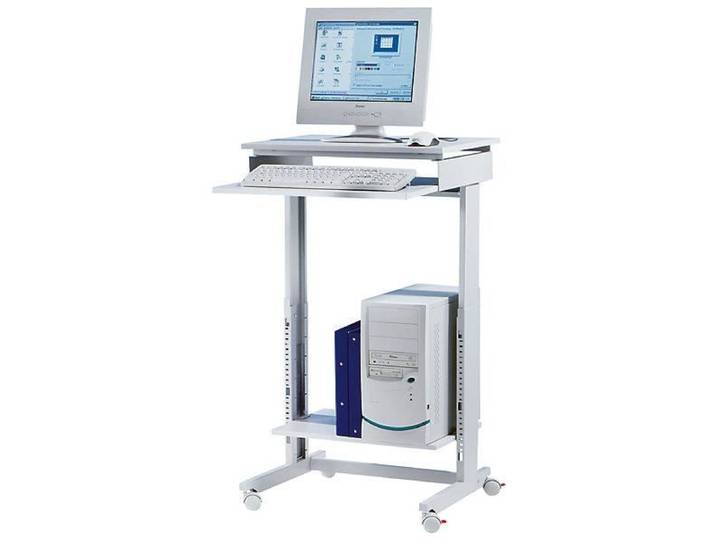 Twinco Poste informatique - largeur x profondeur 600 x 500 mm hauteur réglable de 720 à 1100 mm - meubles informatiques poste de