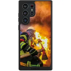 Nivocase Handyhülle für Samsung Galaxy S22 Ultra Hülle NIVOpure Case Schwarz Feuer Feuerwehr Lebensretter (Samsung Galaxy S22 Ultra), Smartphone Hülle, Schwarz