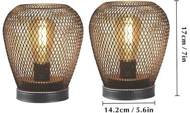 Uplift Essentials Metal Cage Table Lamp   Cordless Round LED Lantern style C
