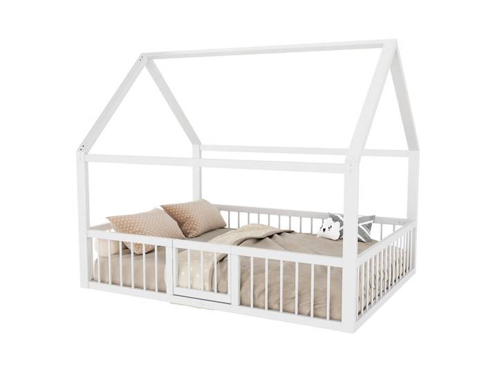 Flieks Flachbett 140x200cm Weiß Metall Kinderbett Hausleiste, 140x200 cm, Babymöbel & Kindermöbel, Kinderzimmer & Jugendzimmer, Kinderbetten, Spielbetten