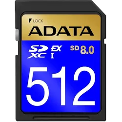Adata SD 512GB Premier Extreme SD 8.0 (512 GB, SDXC, U3, UHS-I), Speicherkarte, Schwarz