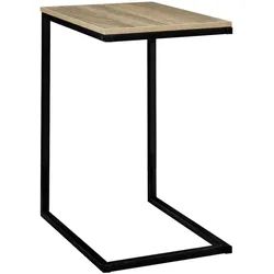 WellHome - Schwarzer Sofatisch aus Metall und Holz 45x35x66,5cm
