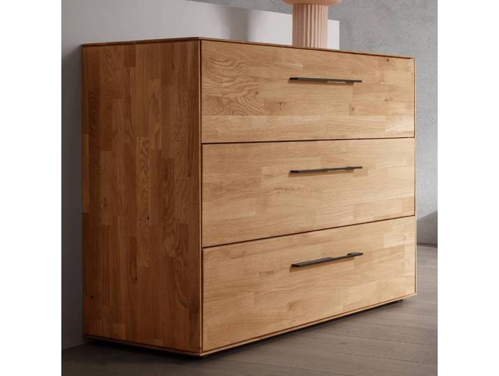 Massivholzkommode Wohnzimmerkommode 100 cm breit mit Soft Close
