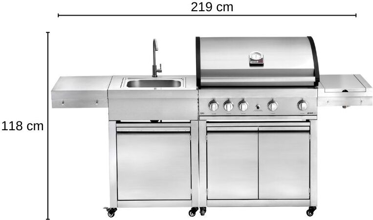 Grandhall ELITE G4 Sink Set Gasgrill Grill Gas Garten Kamin Outdoor Grill