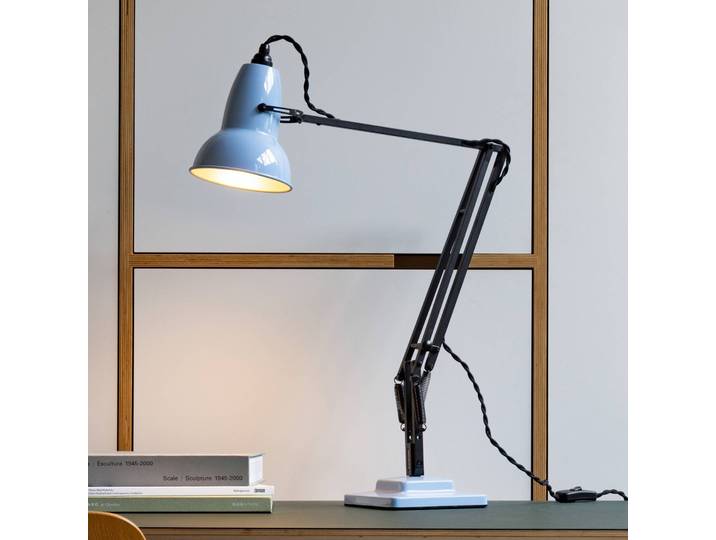 Anglepoise Tischlampe Original 1227, opalblau/schwarz, 49 cm 1227, schwarz, für Arbeitszimmer / Büro, Aluminium, Design, Tischlampe