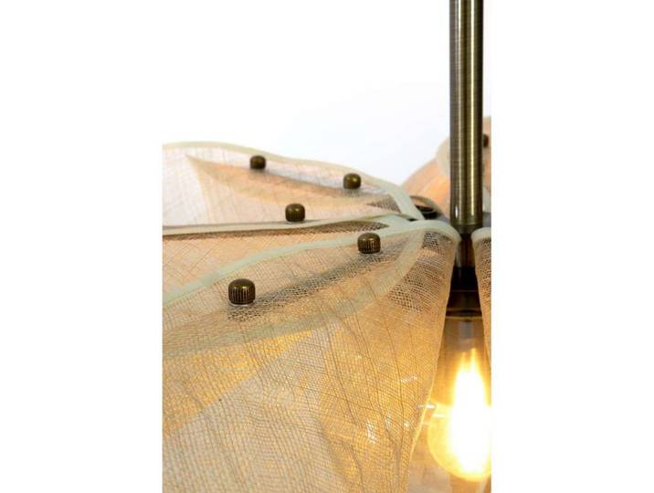 Suspension Styrka, Ø 75 cm, laiton/beige - Markslöjd - Salon / séjour - Tissu / textile - À ampoule unique